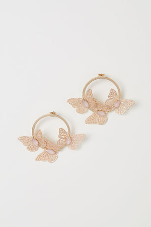 Earrings with butterflies